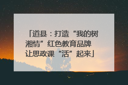 道县：打造“我的树湘情”红色教育品牌 让思政课“活”起来