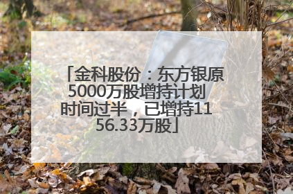 金科股份：东方银原5000万股增持计划时间过半，已增持1156.33万股