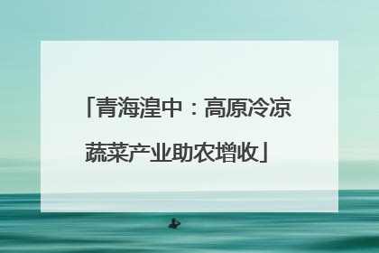 青海湟中：高原冷凉蔬菜产业助农增收