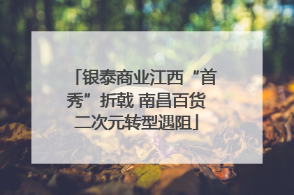 银泰商业江西“首秀”折戟 南昌百货二次元转型遇阻