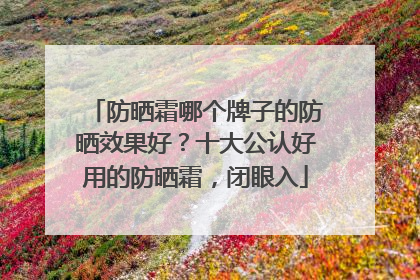 防晒霜哪个牌子的防晒效果好？十大公认好用的防晒霜，闭眼入