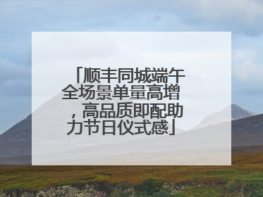 顺丰同城端午全场景单量高增，高品质即配助力节日仪式感