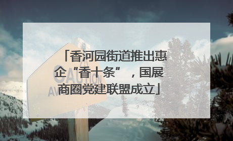 香河园街道推出惠企“香十条”，国展商圈党建联盟成立