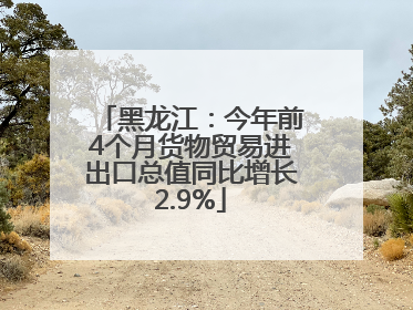 黑龙江：今年前4个月货物贸易进出口总值同比增长2.9%