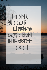 （外代二线）足球——世界杯预选赛：比利时胜威尔士（3）