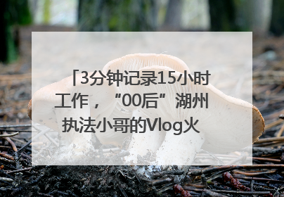 3分钟记录15小时工作，“00后”湖州执法小哥的Vlog火了，还被网友点赞