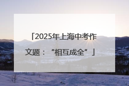2025年上海中考作文题：“相互成全”