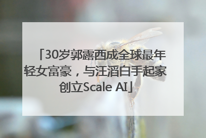 30岁郭露西成全球最年轻女富豪，与汪滔白手起家创立Scale AI