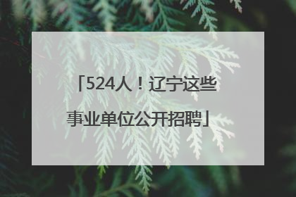 524人！辽宁这些事业单位公开招聘