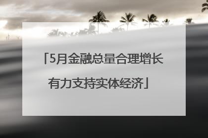 5月金融总量合理增长 有力支持实体经济