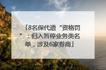 8名保代遭“资格罚”：归入暂停业务类名单，涉及6家券商
