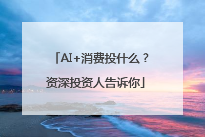 AI+消费投什么？资深投资人告诉你